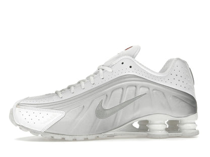 Nike Shox R4 White Bright Crimson Metallic Silver