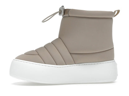 Roger Vivier Viv' Winter Puffy Ankle Boots Beige Crystal Buckle (Women's)