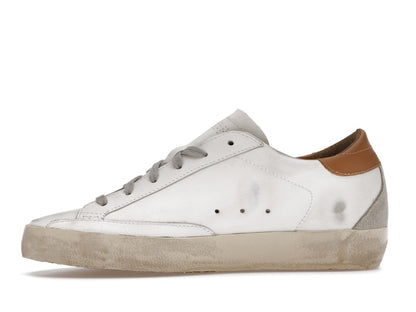 Golden Goose Super-Star White Vacchetta Tan Grey Suede Patch (Women's)