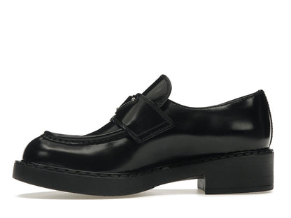 Prada Chocolate 50mm Loafer Black Brushed Leather