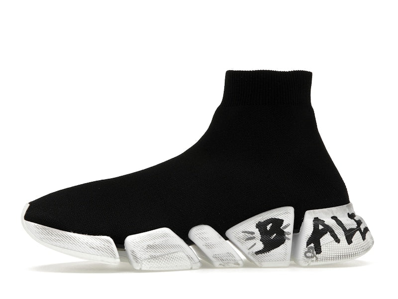 Balenciaga Speed 2.0 Graffiti Recycled Knit Black (Women's)