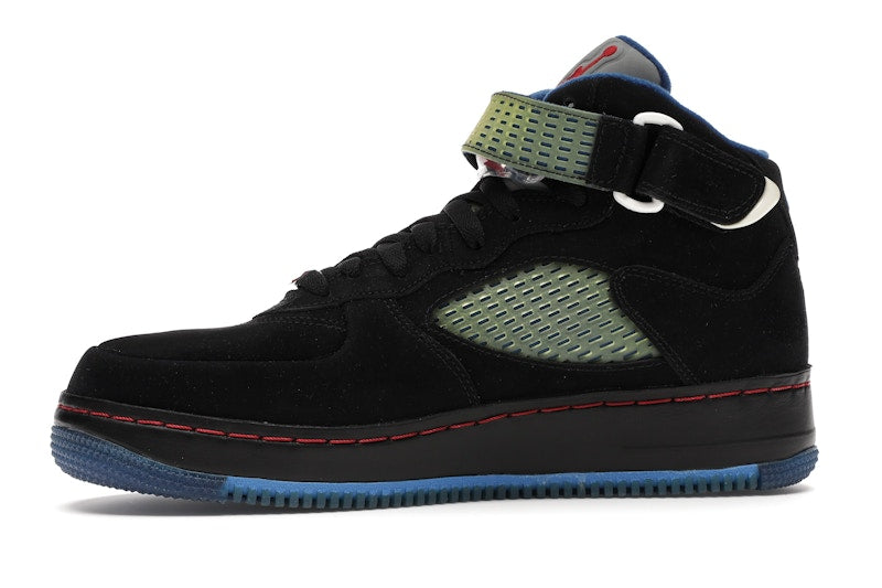 Jordan AJF 5 Black Blue Ribbon Varsity Red