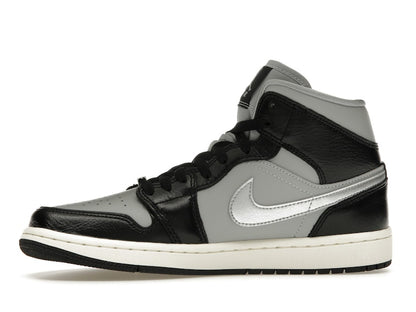 Jordan 1 Mid SE Black Metallic Silver (Women's)