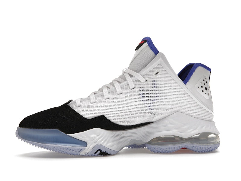 Nike LeBron 19 Low White Medium Blue Siren Red Black