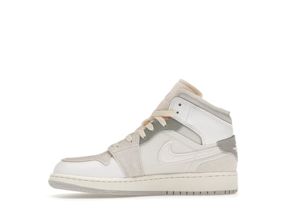 Jordan 1 Mid SE Craft Inside Out White Grey (GS)