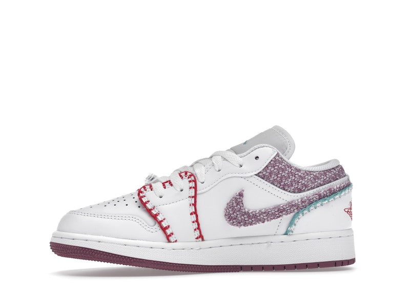 Jordan 1 Low White Light Bordeaux (GS)