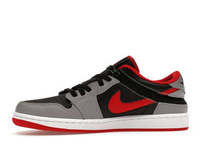 Jordan 1 Low Flyease Fire Red Cement Grey