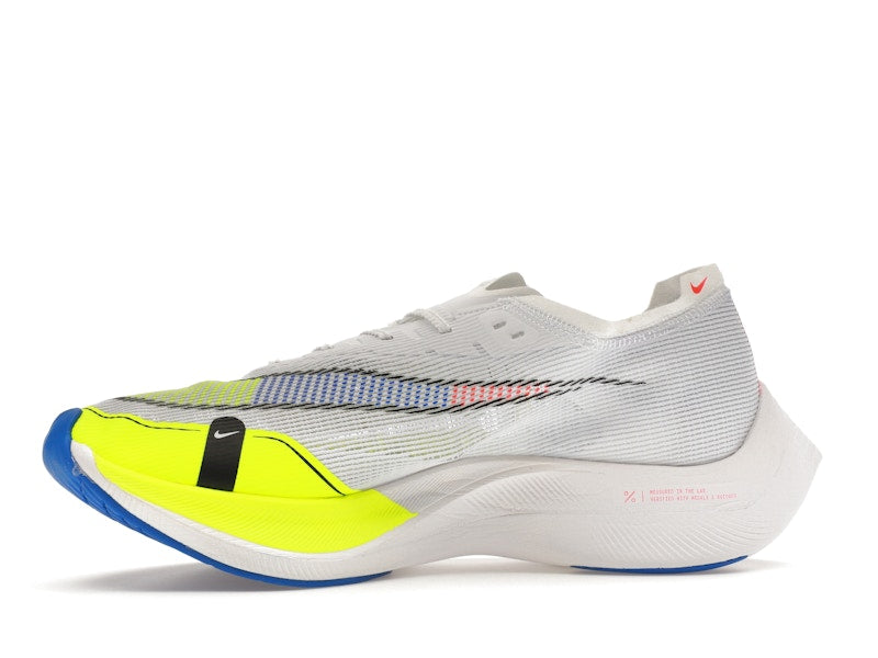 Nike ZoomX Vaporfly Next% 2 White Volt Racer Blue