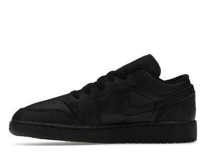 Jordan 1 Low Tumbled Leather Black (GS)