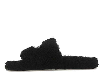 Balenciaga Paris Furry Slide Black