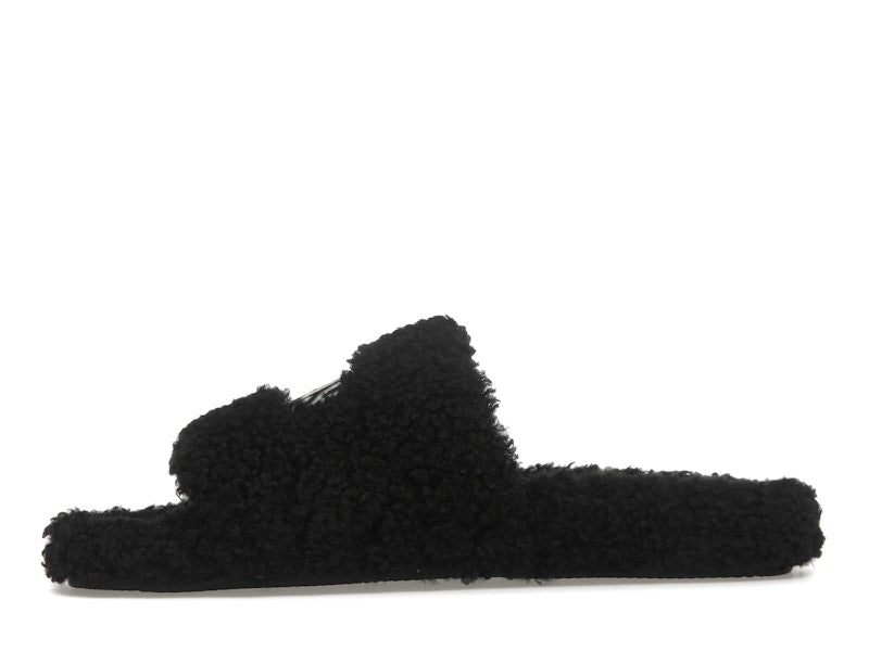 Balenciaga Paris Furry Slide Black