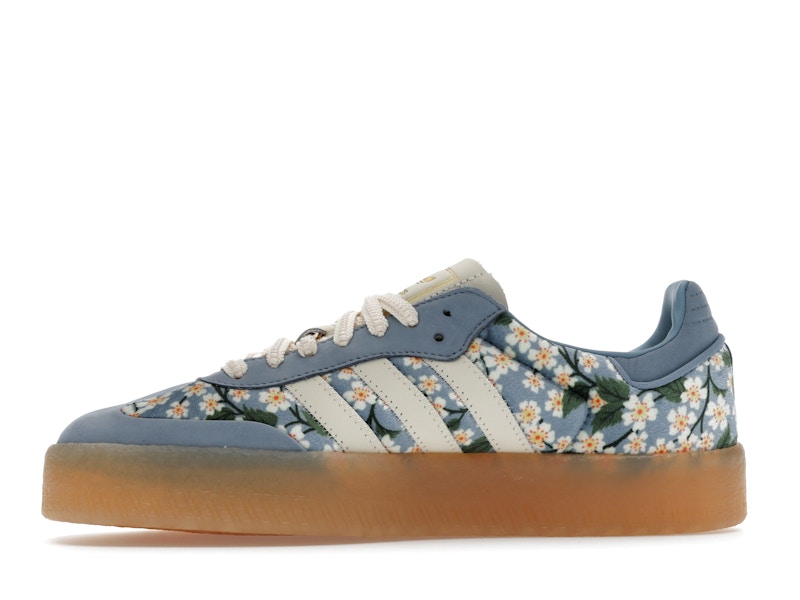adidas Sambae Liberty London Floral Embroidery Blue Cream White (Women's)