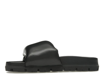 Prada Soft Padded 20mm Slide Sandal Black Nappa Leather
