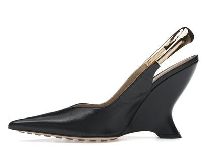 Bottega Veneta Punta Pointed-Toe Slingback Pumps Black (Women's)