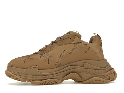 Balenciaga All Over Logo Triple S Beige