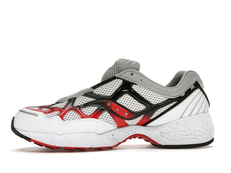 Saucony Grid Web White Grey Red