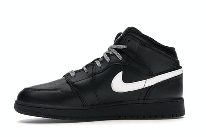 Jordan 1 Mid Black White Speckle (GS)