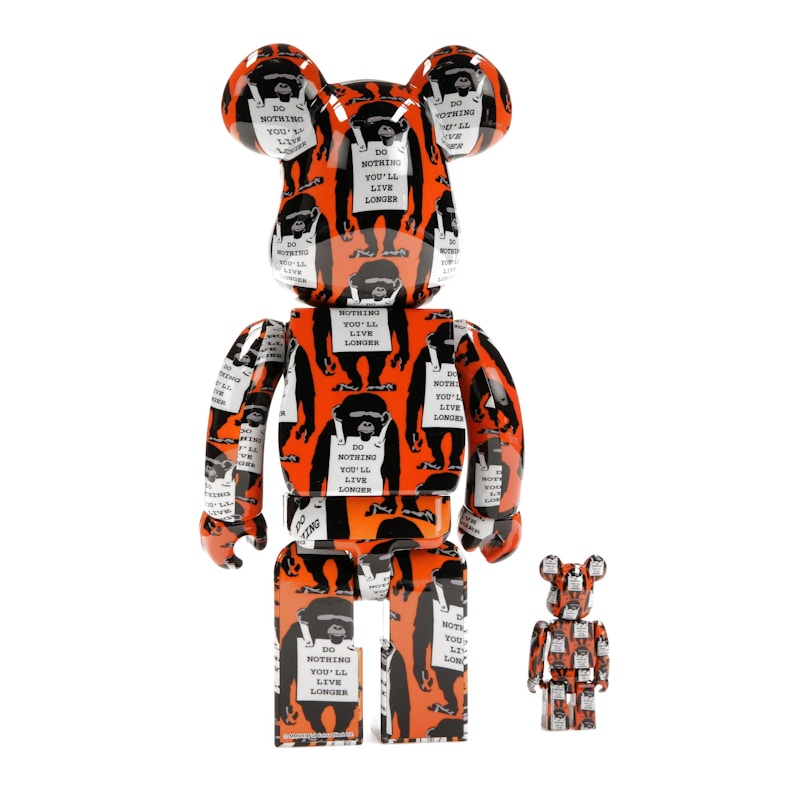 Bearbrick Monkey Sign 100% & 400% Set Orange