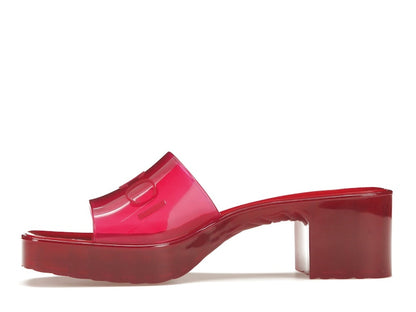 Gucci 60mm Slide Sandal Hibiscus Red Rubber