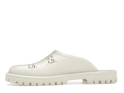 Gucci Slip-on Sandal Cut Out Monogram Mystic White