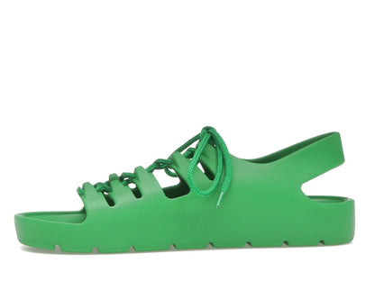 Bottega Veneta Jelly Lace Up Sandal Green