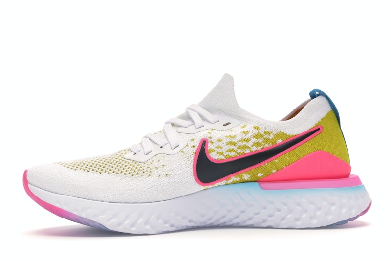 Nike Epic React Flyknit 1 White Pink Blast Citron