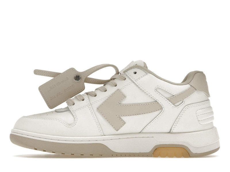 OFF-WHITE Out Of Office OOO Low Tops White Beige