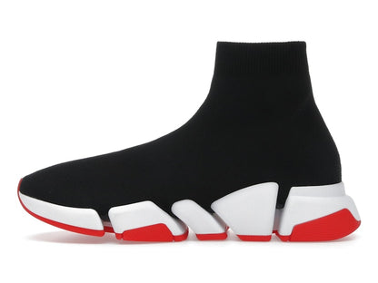 Balenciaga Speed 2.0 Recycled Knit Black White Red Sole