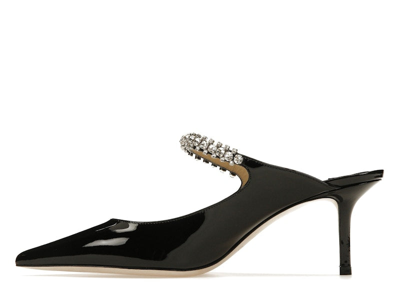 Jimmy Choo Bing 65mm Heeled Mule Black Patent Leather