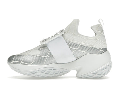 Roger Vivier Viv' Run Fabric Silver Crystal Buckle (Women's)