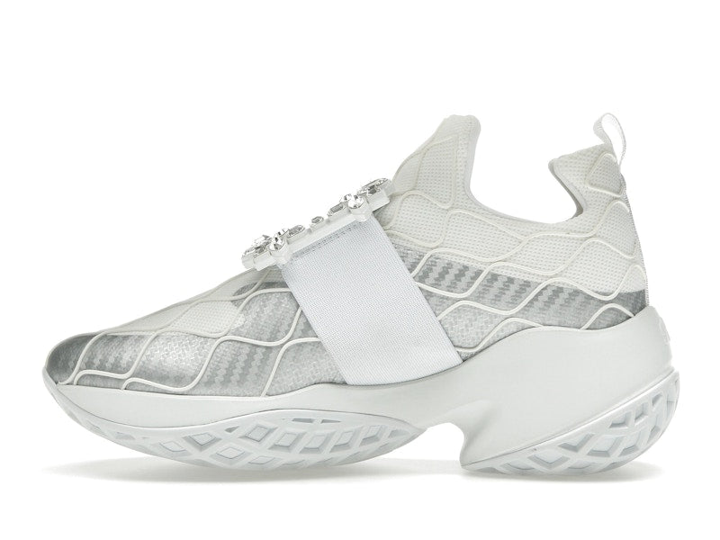 Roger Vivier Viv' Run Fabric Silver Crystal Buckle (Women's)