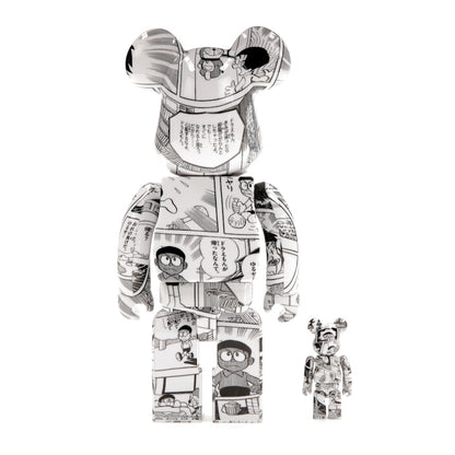 Bearbrick Doraemon (Comic Ver.) 100% & 400% Set Black & White