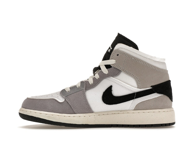 Jordan 1 Mid SE Craft White Cement Grey Black (GS)