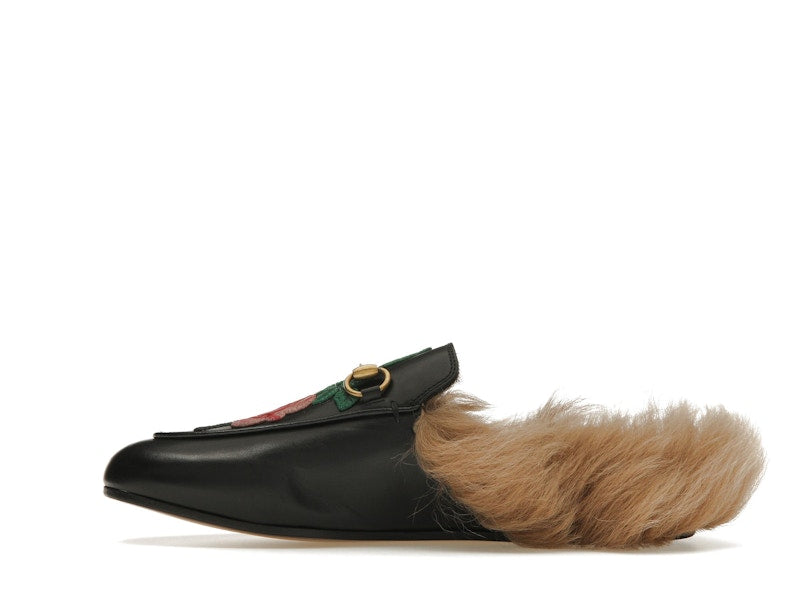 Gucci Floral Embroidered Princetown Mules Black (Women's)