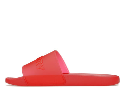 Burberry Embossed Logo Slides Bright Red