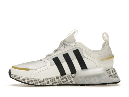 adidas NMD R1 V3 White Black Gold Tartan Trefoil