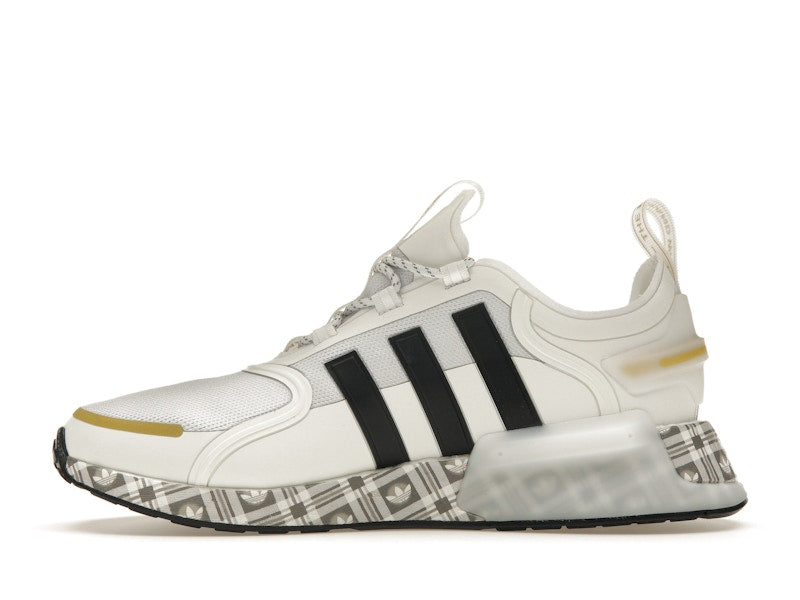 adidas NMD R1 V3 White Black Gold Tartan Trefoil