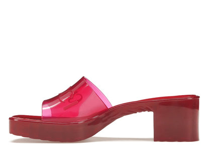 Gucci 60mm Slide Sandal Hibiscus Red Rubber