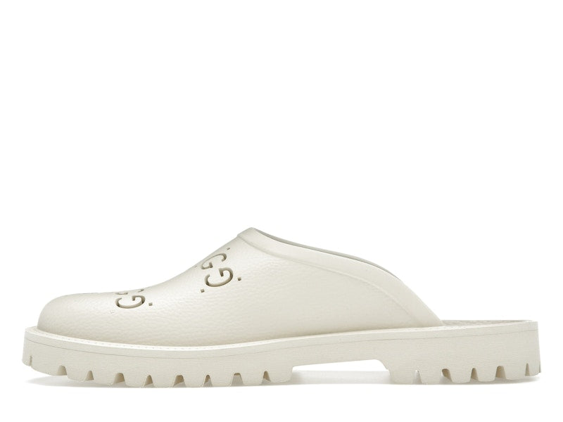 Gucci Slip-on Sandal Cut Out Monogram Mystic White