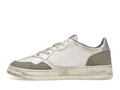 Autry Medalist Low Super Vintage White Silver Lizard