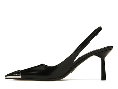 Prada 75mm Slingback Pump Black Leather