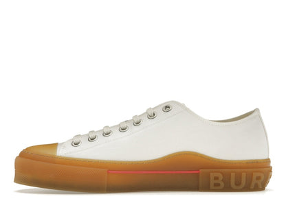 Burberry Logo Detail Cotton Trainer White