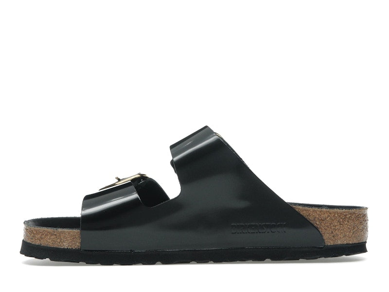 Birkenstock Arizona Big Buckle Natural Leather Patent Black Gold (Women's)