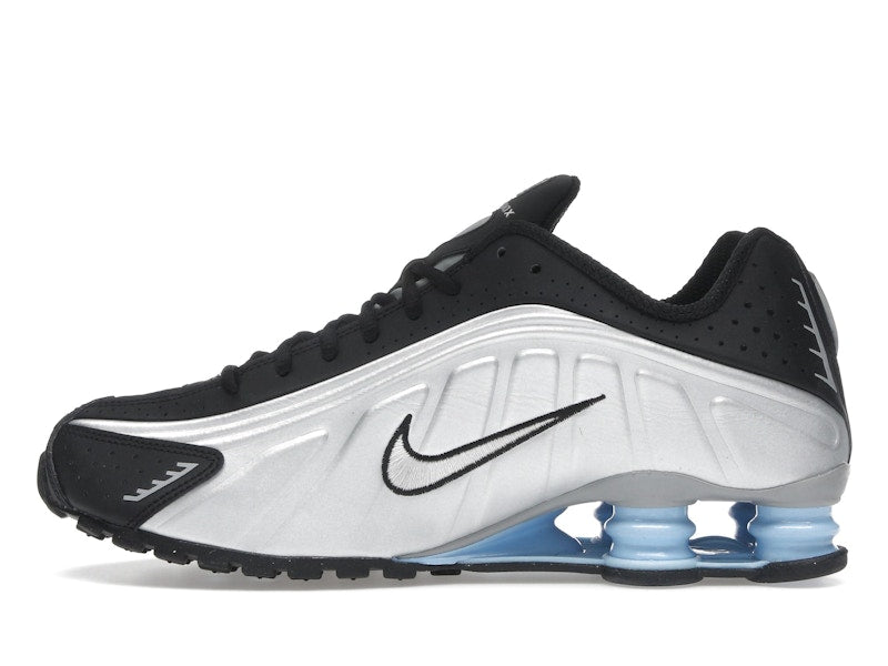 Nike Shox R4 Metallic Silver Black Psychic Blue
