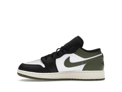 Jordan 1 Low Black Toe Medium Olive (GS)