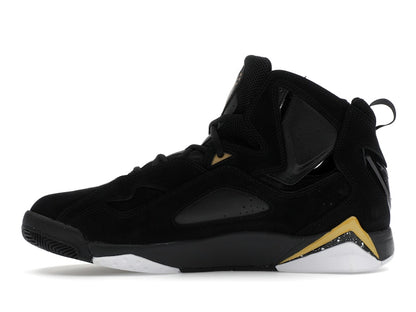 Jordan True Flight Black White Metallic Gold