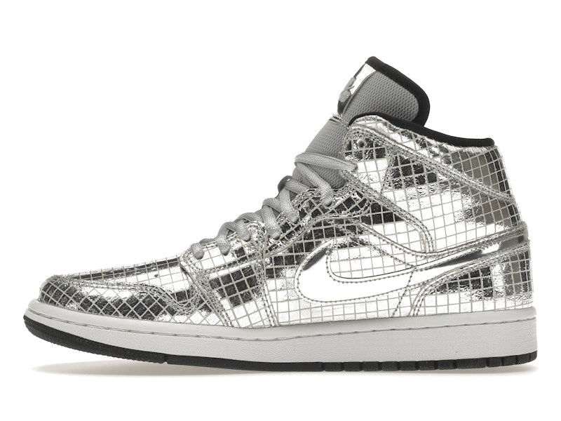 Jordan 1 Mid SE Disco Metallic Silver (Women's)