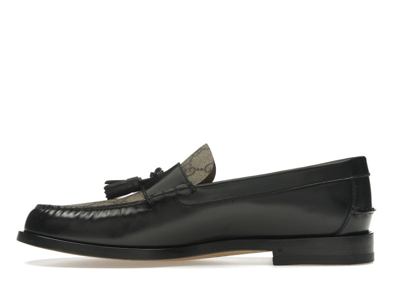 Gucci Tassel GG Canvas Loafers Black Ebony