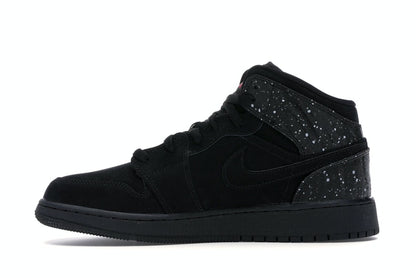 Jordan 1 Mid Black Rush Pink White Splatter (GS)