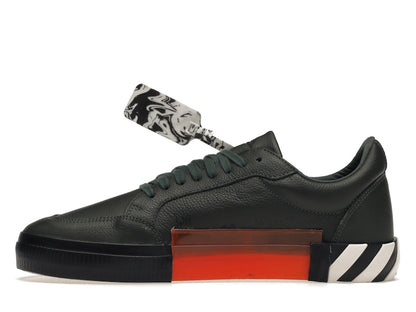 OFF-WHITE Vulc Low Dark Green Leather